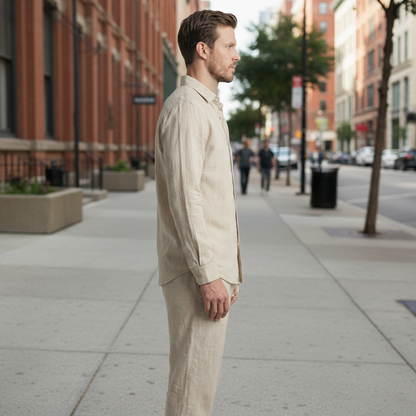 Men's Slim Fit Shirt & Trouser Set