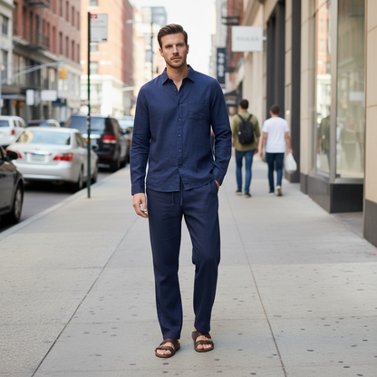 Men's Slim Fit Shirt & Trouser Set