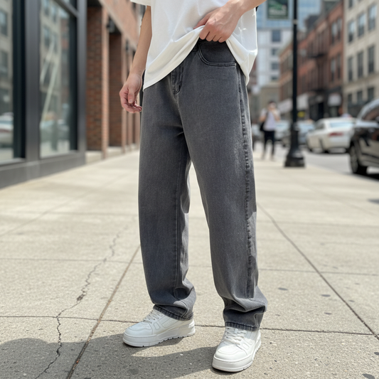 Men's Loose Fit Straight Leg Jeans