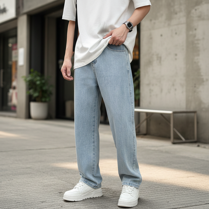 Men's Loose Fit Straight Leg Jeans