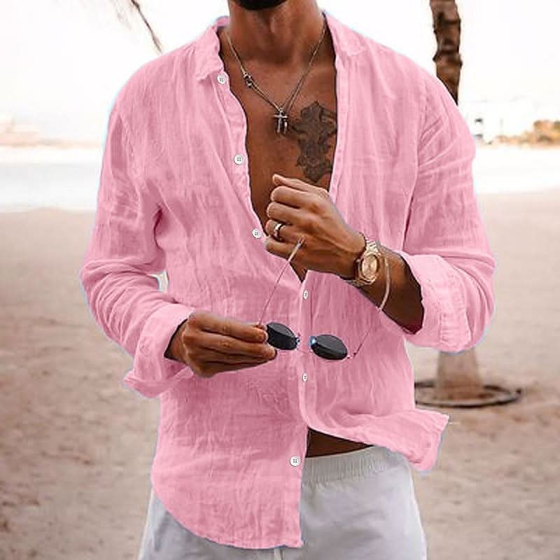 Classic Button Front Shirt with Long Sleeve Design