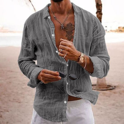 Classic Button Front Shirt with Long Sleeve Design
