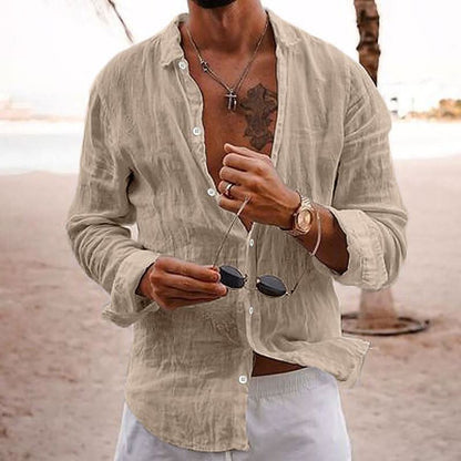 Classic Button Front Shirt with Long Sleeve Design