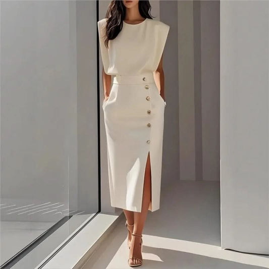 Chic Midi Dress Side Slit