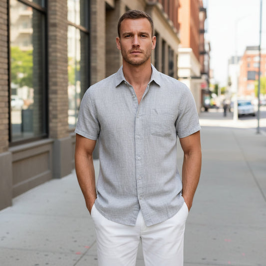 Men's Breathable Summer Button-Down Shirt