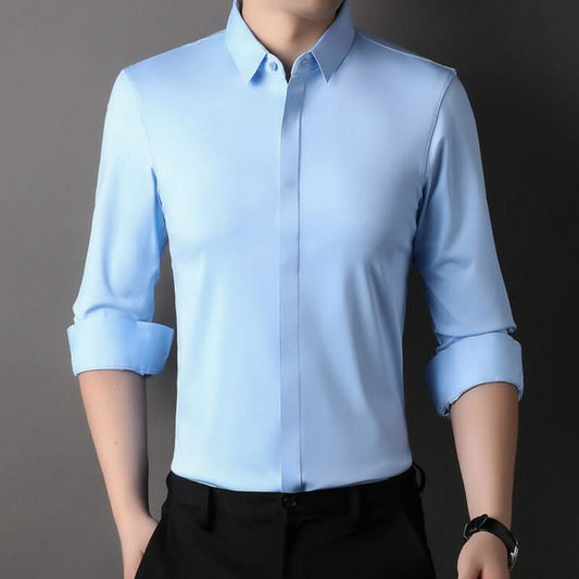 Refined Button Front Smart Casual Shirt