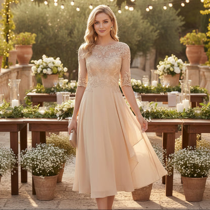 Cinched Waist Flared Midi Dress