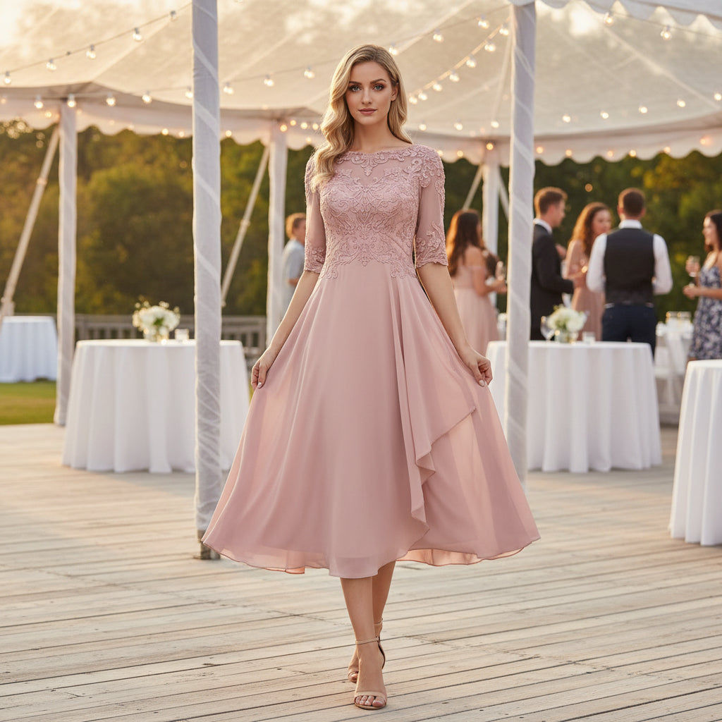Cinched Waist Flared Midi Dress