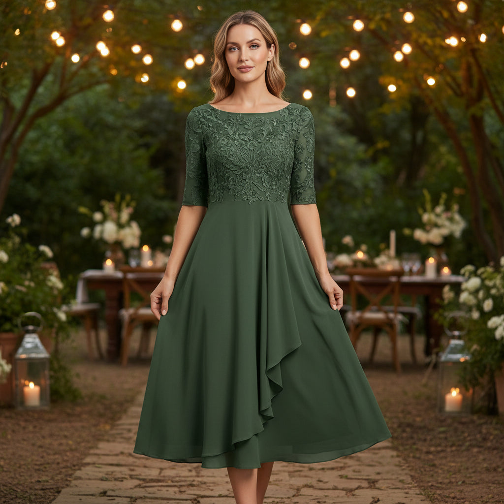 Cinched Waist Flared Midi Dress