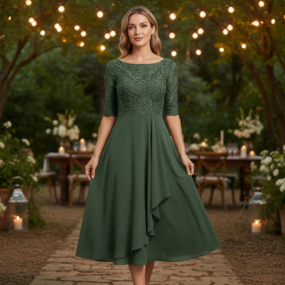 Cinched Waist Flared Midi Dress