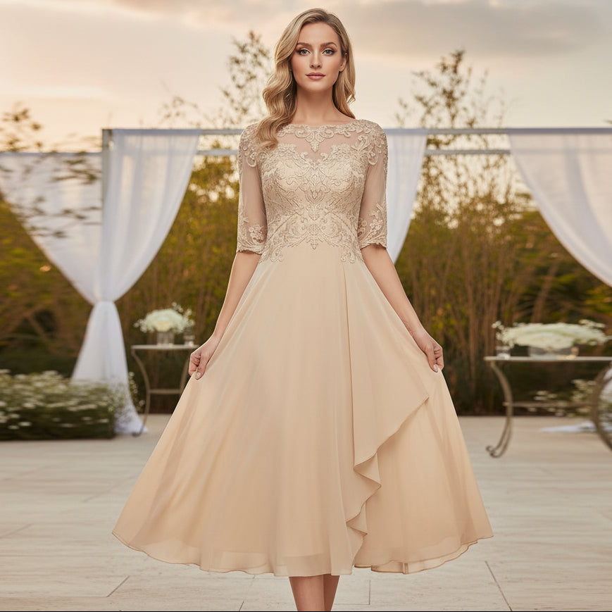 Cinched Waist Flared Midi Dress