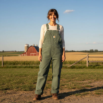 Camel Straight-Leg Bib Overalls With Adjustable Straps