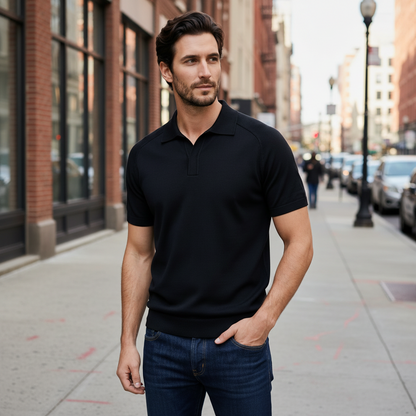 Open Collar Polo Shirt for Men