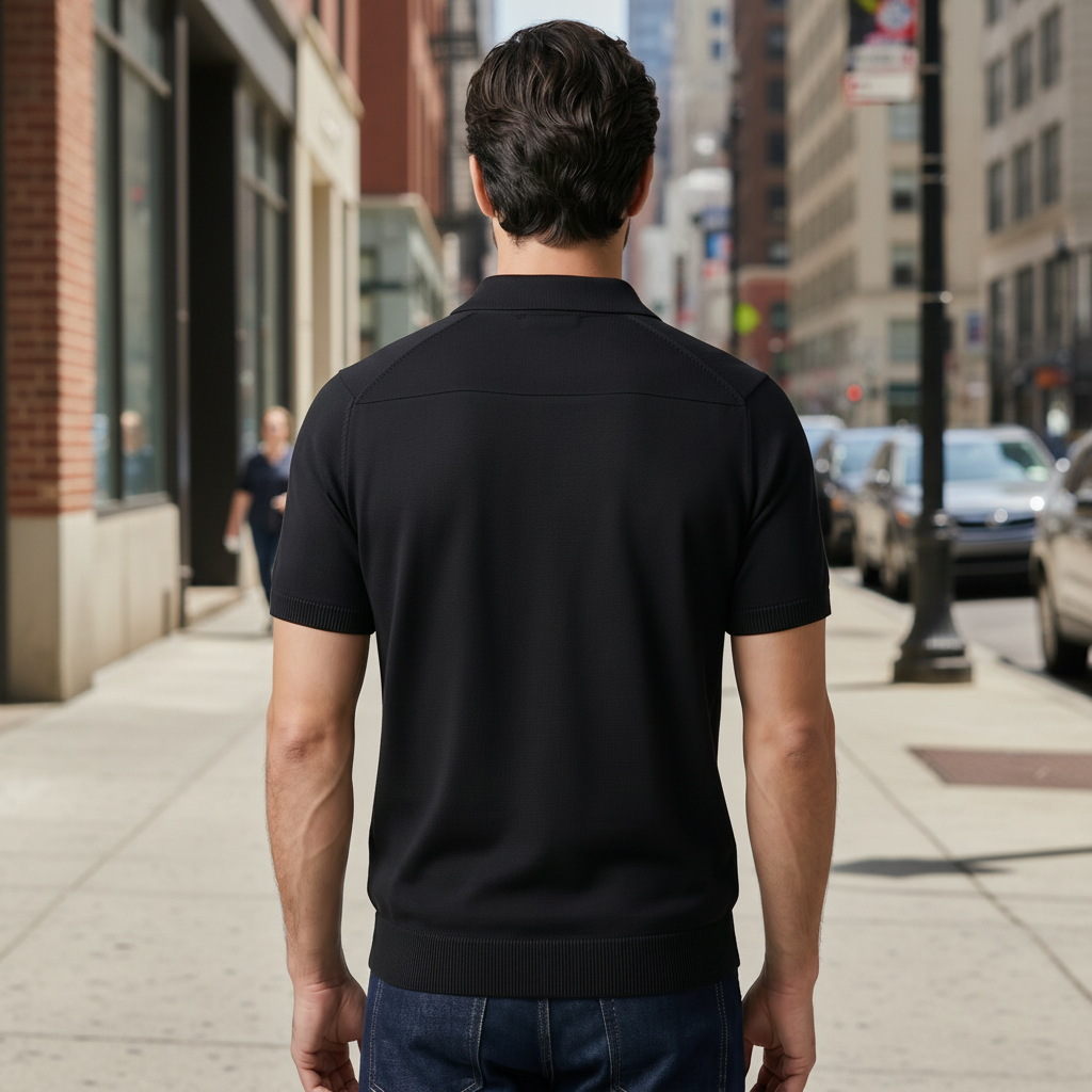 Open Collar Polo Shirt for Men