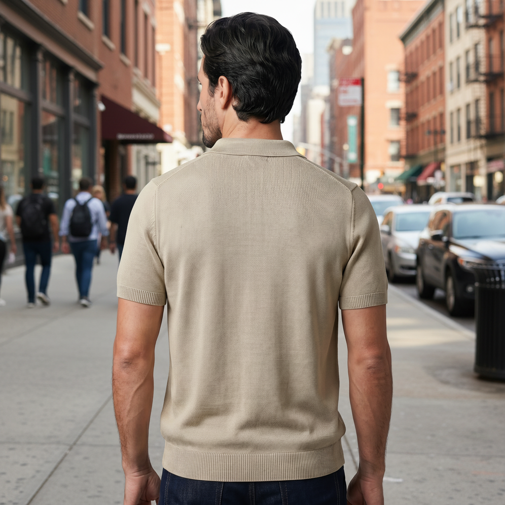 Open Collar Polo Shirt for Men