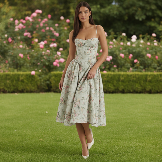 Romantic Dress with Sweetheart Neckline Detail